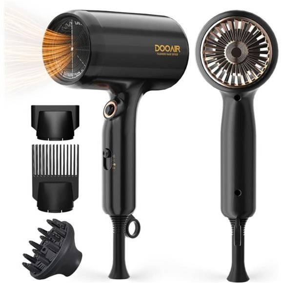 Professional Ionic Hair Dryer with Diffuser, 1875W Blow Dryer, Ionic Travel
